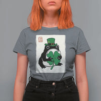 Vintage Japanese Grumpy Frog T Shirt For Women Lucky St Paddys Day
