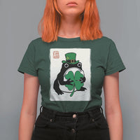 Vintage Japanese Grumpy Frog T Shirt For Women Lucky St Paddys Day