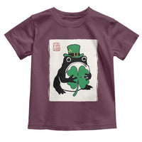 Vintage Japanese Grumpy Frog Toddler T Shirt Lucky St Paddys Day