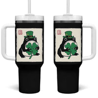 Vintage Japanese Grumpy Frog Tumbler With Handle Lucky St Paddys Day