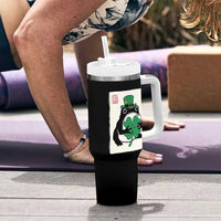 Vintage Japanese Grumpy Frog Tumbler With Handle Lucky St Paddys Day