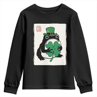 Vintage Japanese Grumpy Frog Youth Sweatshirt Lucky St Paddys Day