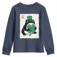 Vintage Japanese Grumpy Frog Youth Sweatshirt Lucky St Paddys Day
