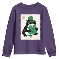 Vintage Japanese Grumpy Frog Youth Sweatshirt Lucky St Paddys Day