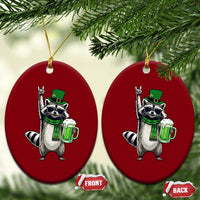 Funny Raccoon Rock On Ceramic Ornament St Patricks Day Gift