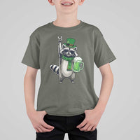 Funny Raccoon Rock On T Shirt For Kid St Patricks Day Gift