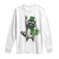 Funny Raccoon Rock On Long Sleeve Shirt St Patricks Day Gift