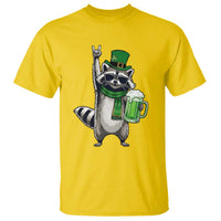 Funny Raccoon Rock On T Shirt St Patricks Day Gift
