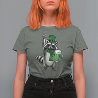 Funny Raccoon Rock On T Shirt For Women St Patricks Day Gift