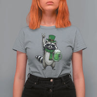 Funny Raccoon Rock On T Shirt For Women St Patricks Day Gift