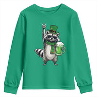 Funny Raccoon Rock On Youth Sweatshirt St Patricks Day Gift