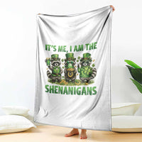 I Am The Shenanigans Throw Blanket Funny Irish Raccoon St Patricks Day