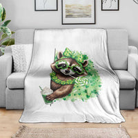 Funny Raccoon St Patricks Day Throw Blanket Irish Party Animal Gift