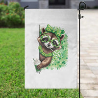 Funny Raccoon St Patricks Day Garden Flag Irish Party Animal Gift
