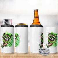 Funny Raccoon St Patricks Day 4 in 1 Can Cooler Tumbler Irish Party Animal Gift