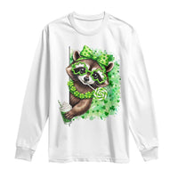 Funny Raccoon St Patricks Day Long Sleeve Shirt Irish Party Animal Gift