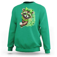 Funny Raccoon St Patricks Day Sweatshirt Irish Party Animal Gift