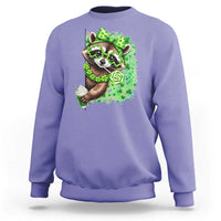 Funny Raccoon St Patricks Day Sweatshirt Irish Party Animal Gift
