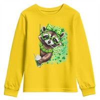 Funny Raccoon St Patricks Day Youth Sweatshirt Irish Party Animal Gift