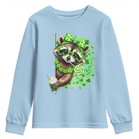 Funny Raccoon St Patricks Day Youth Sweatshirt Irish Party Animal Gift