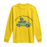 Off To Start The Shenanigans Long Sleeve Shirt Funny Irish Raccoon