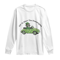 Off To Start The Shenanigans Long Sleeve Shirt Funny Irish Raccoon