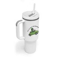Off To Start The Shenanigans Tumbler With Handle Funny Irish Raccoon