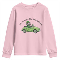 Off To Start The Shenanigans Youth Sweatshirt Funny Irish Raccoon
