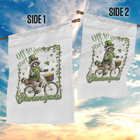 Funny Irish Raccoon Driver Garden Flag Off To Start The Shenanigans