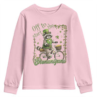 Funny Irish Raccoon Driver Youth Sweatshirt Off To Start The Shenanigans