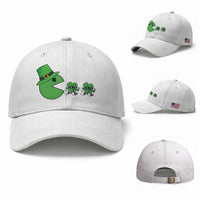 St Patricks Day Retro Gamer Eating Shamrock Lucky Gift Baseball Cap