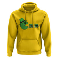 St Patricks Day Retro Gamer Eating Shamrock Lucky Gift Hoodie