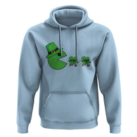 St Patricks Day Retro Gamer Eating Shamrock Lucky Gift Hoodie