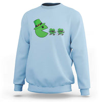St Patricks Day Retro Gamer Eating Shamrock Lucky Gift Sweatshirt