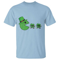 St Patricks Day Retro Gamer Eating Shamrock Lucky Gift T Shirt