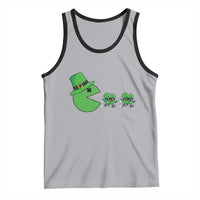 St Patricks Day Retro Gamer Eating Shamrock Lucky Gift Tank Top