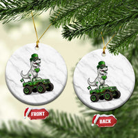 Funny St Patricks Day Dinosaur Truck Ceramic Ornament Lucky Dino Gift