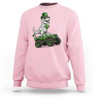 Funny St Patricks Day Dinosaur Truck Sweatshirt Lucky Dino Gift