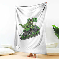 Funny St Patricks Day Dinosaur Truck Throw Blanket Irish Holiday Gift