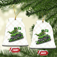 Funny St Patricks Day Dinosaur Truck Ceramic Ornament Irish Holiday Gift