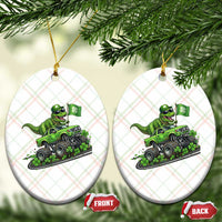 Funny St Patricks Day Dinosaur Truck Ceramic Ornament Irish Holiday Gift