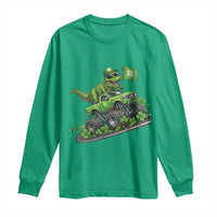 Funny St Patricks Day Dinosaur Truck Long Sleeve Shirt Irish Holiday Gift