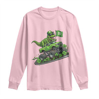 Funny St Patricks Day Dinosaur Truck Long Sleeve Shirt Irish Holiday Gift