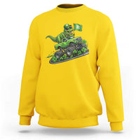 Funny St Patricks Day Dinosaur Truck Sweatshirt Irish Holiday Gift