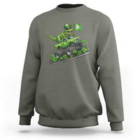 Funny St Patricks Day Dinosaur Truck Sweatshirt Irish Holiday Gift