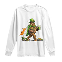 Funny St Patricks Day Bigfoot Long Sleeve Shirt Mythical Party Gift