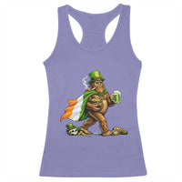Funny St Patricks Day Bigfoot Racerback Tank Top Mythical Party Gift