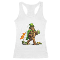 Funny St Patricks Day Bigfoot Racerback Tank Top Mythical Party Gift