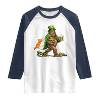 Funny St Patricks Day Bigfoot Raglan Shirt Mythical Party Gift