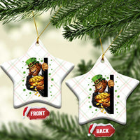 Funny St Patricks Day Bigfoot Ceramic Ornament Irish Revelry Gift